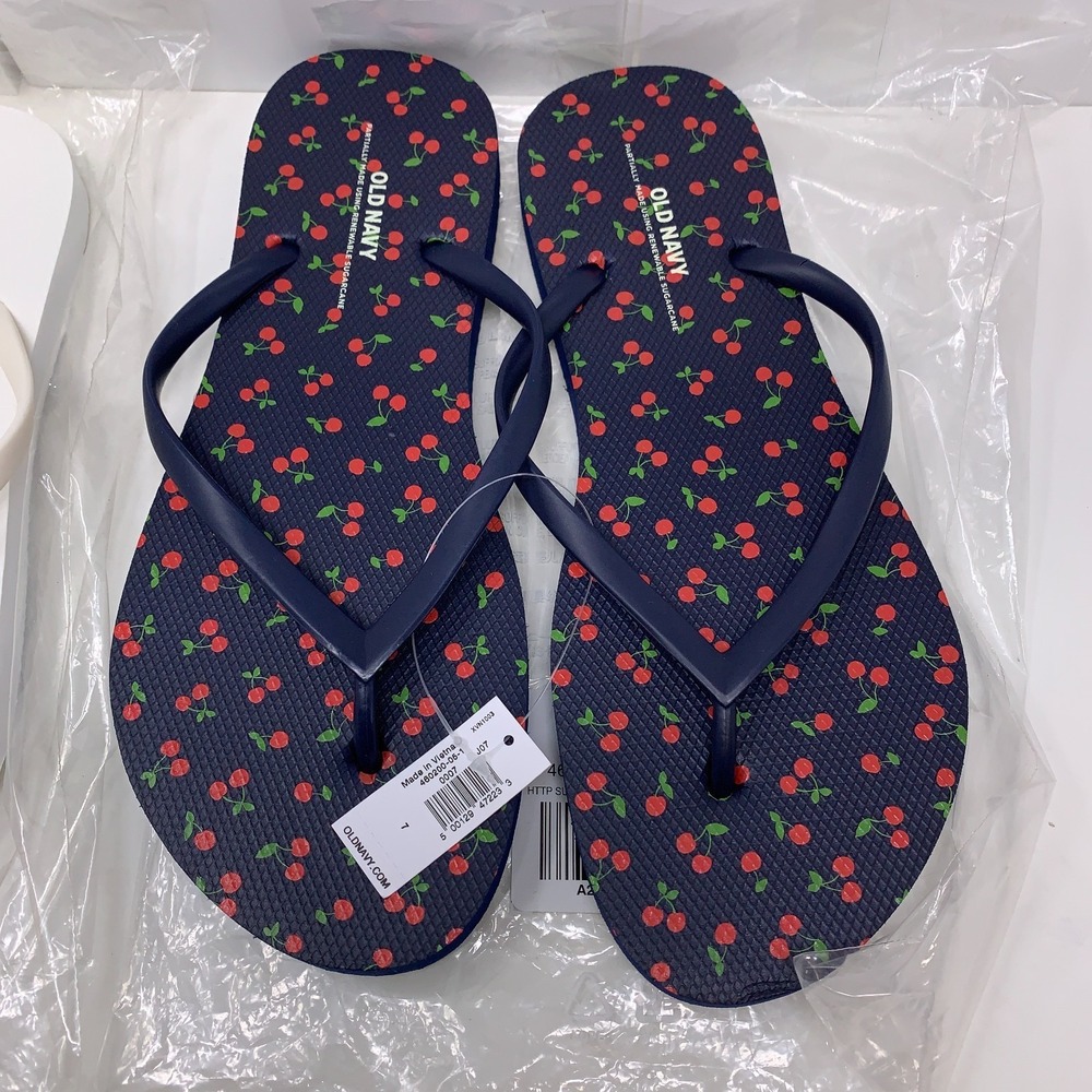 Lot of 2 Old Navy Womens Shoe Size 7 Multicolor Classic Flip Flop Sandals NWT - Picture 4 of 11
